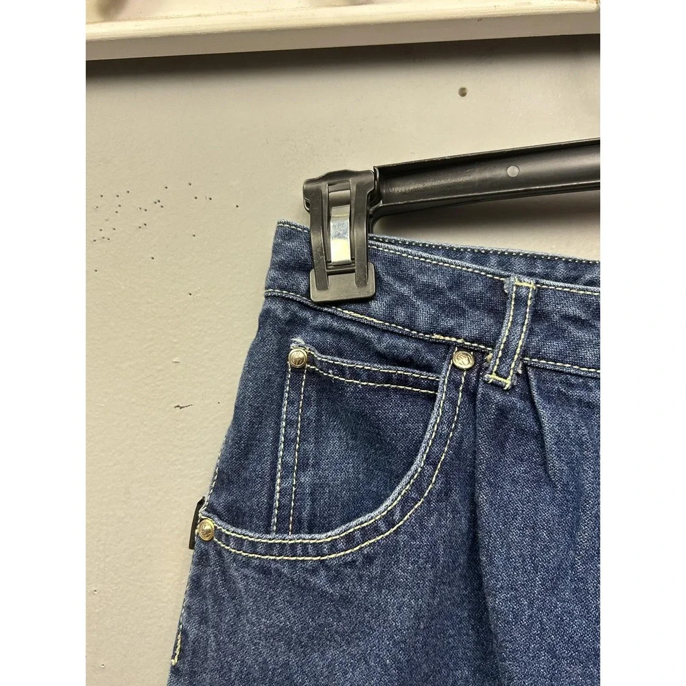 Vintage Sasson Jeans Juniors 9 Blue Medium Wash High Rise Mom 100% Cotton‎